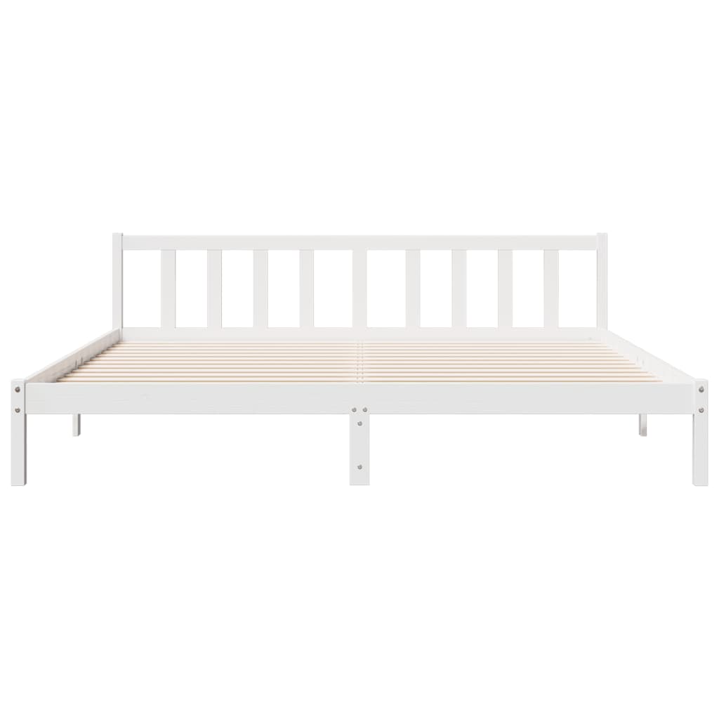Bedframe extra lang zonder matras grenenhout wit 180x220 cm is nu te koop bij PeponiXL, paradijselijk wonen!