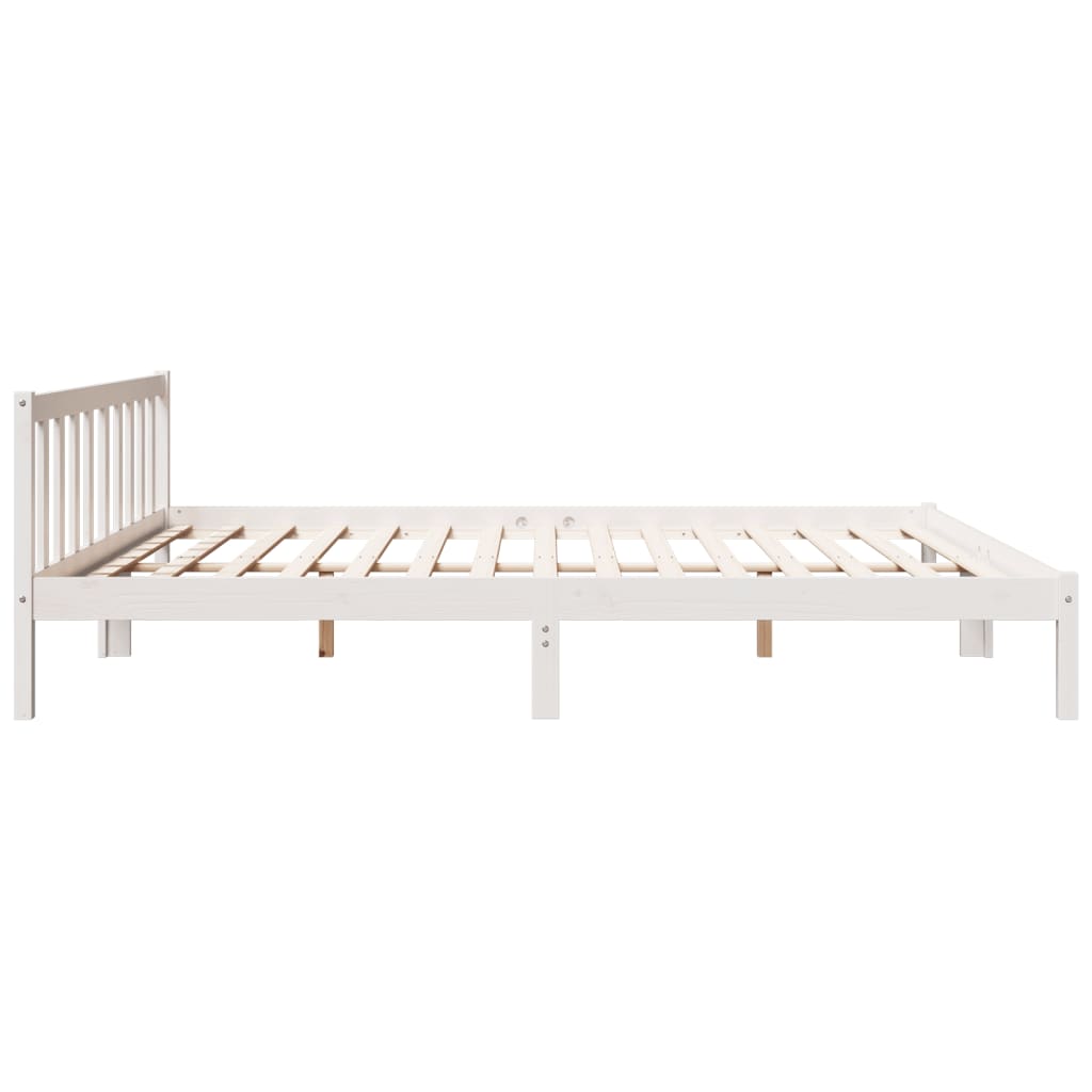 Bedframe extra lang zonder matras grenenhout wit 180x220 cm is nu te koop bij PeponiXL, paradijselijk wonen!