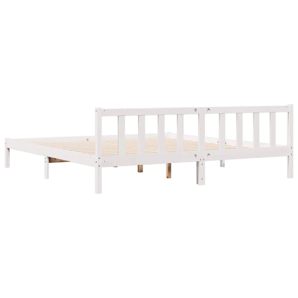 Bedframe extra lang zonder matras grenenhout wit 180x220 cm is nu te koop bij PeponiXL, paradijselijk wonen!