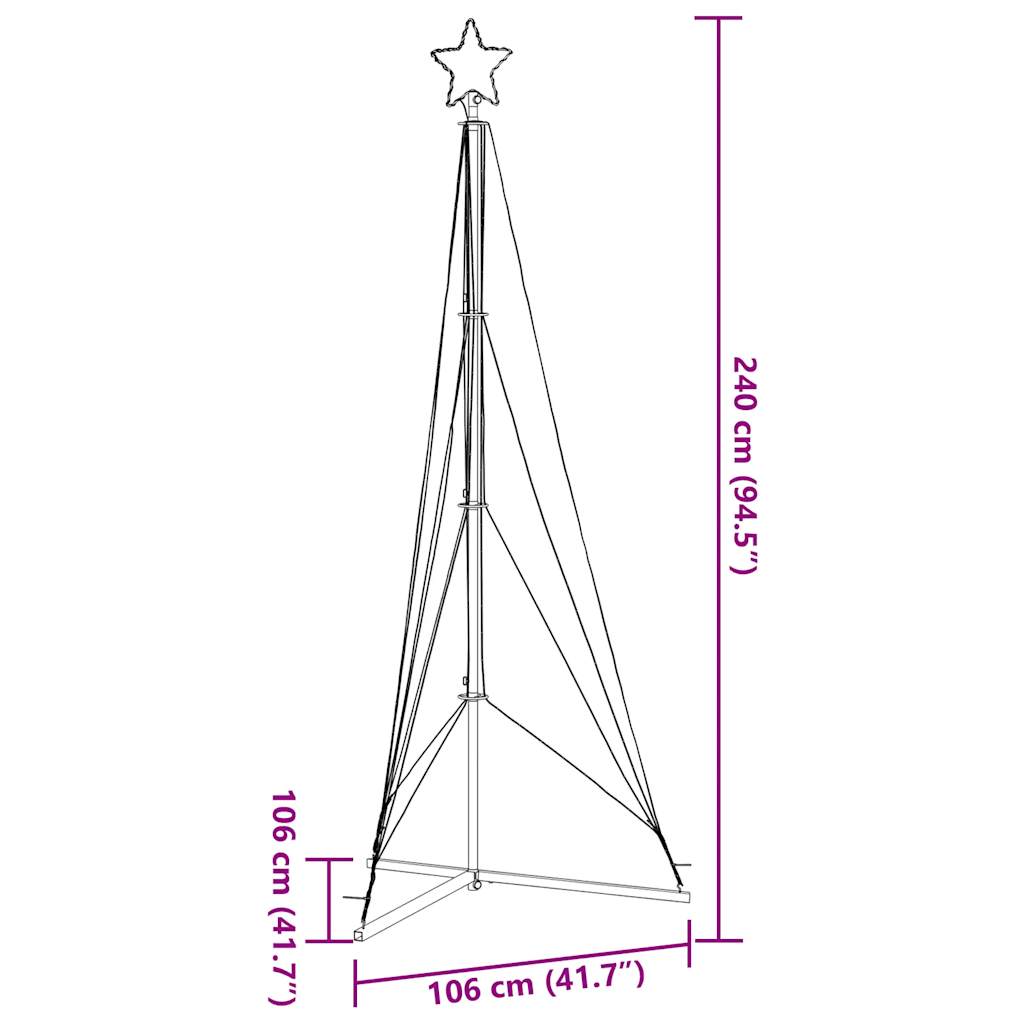 LED-kerstboom 483 LEDs warm wit 240 cm is nu te koop bij PeponiXL, paradijselijk wonen!