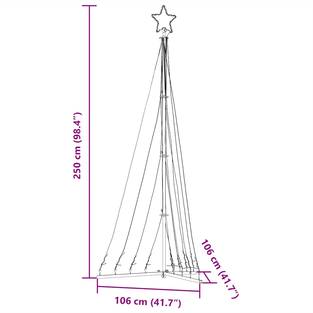 LED-kerstboom 447 LEDs koud wit 250 cm is nu te koop bij PeponiXL, paradijselijk wonen!