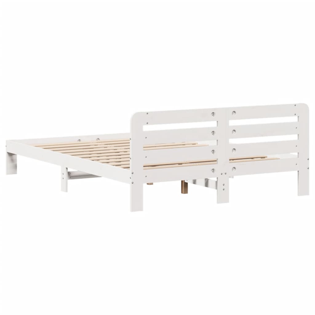 Bedframe zonder matras massief grenenhout wit 140x200 cm is nu te koop bij PeponiXL, paradijselijk wonen!