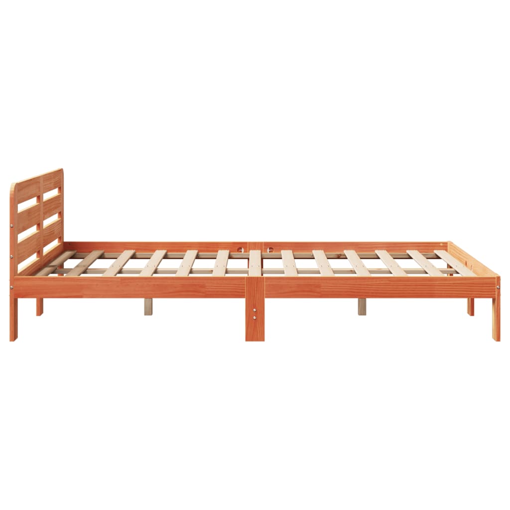 Bedframe zonder matras massief grenenhout wasbruin 140x200 cm is nu te koop bij PeponiXL, paradijselijk wonen!