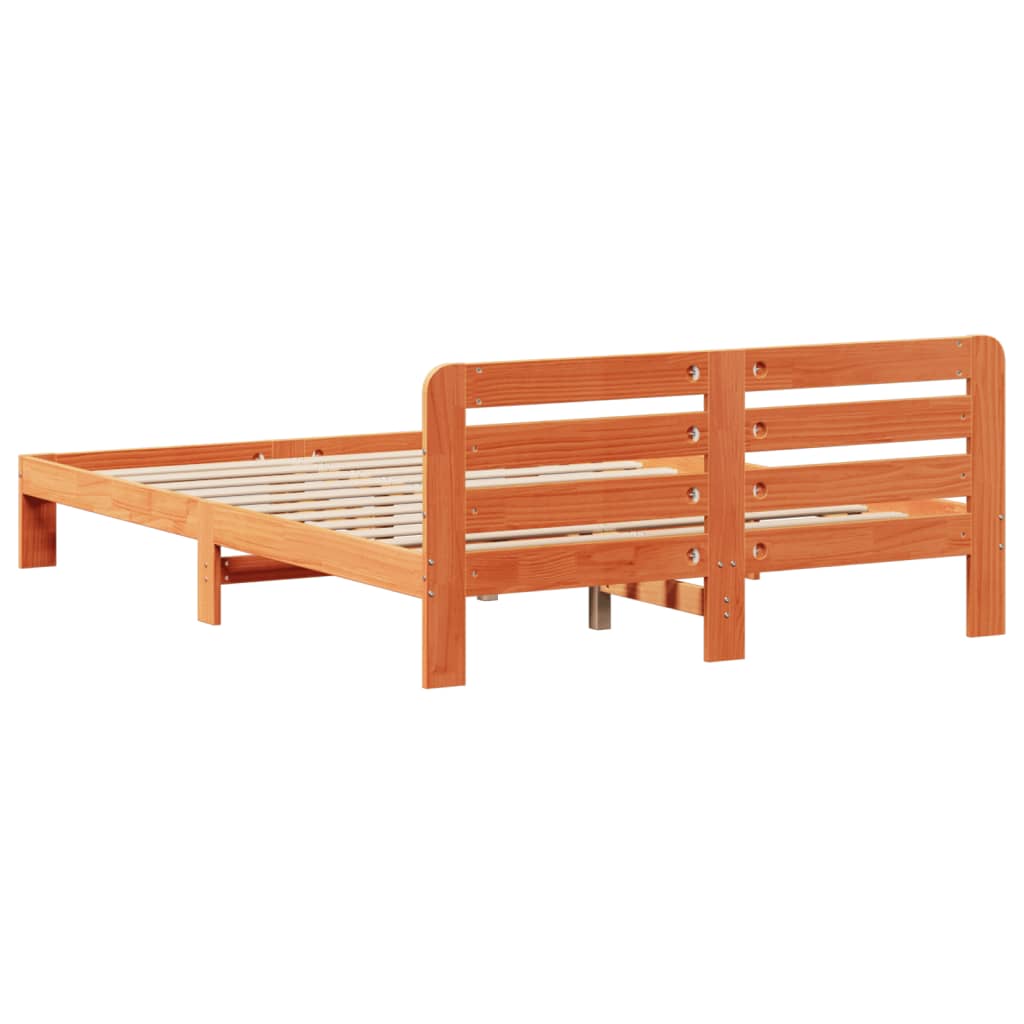 Bedframe zonder matras massief grenenhout wasbruin 140x200 cm is nu te koop bij PeponiXL, paradijselijk wonen!