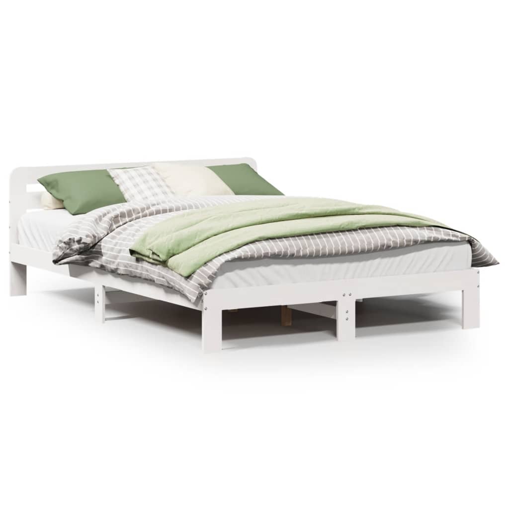 Bedframe zonder matras massief grenenhout wit 150x200 cm is nu te koop bij PeponiXL, paradijselijk wonen!