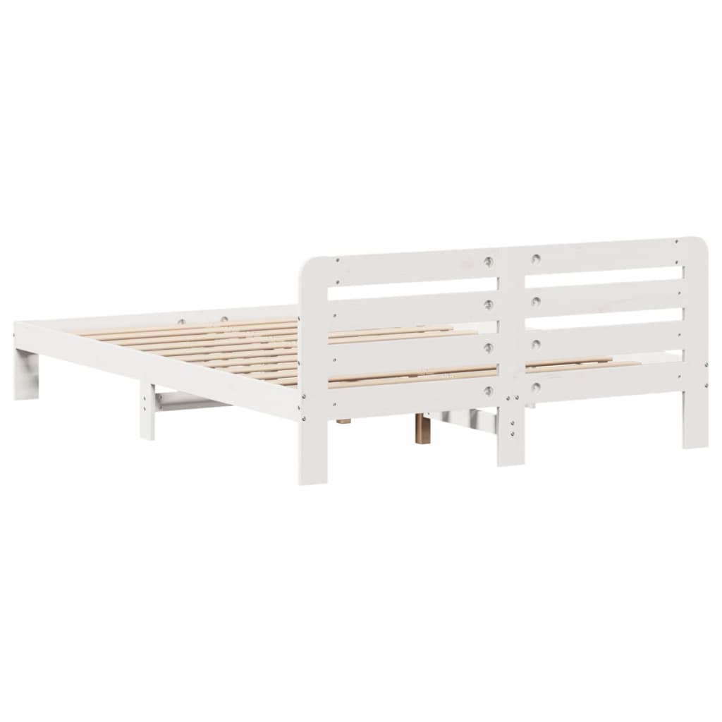 Bedframe zonder matras massief grenenhout wit 150x200 cm is nu te koop bij PeponiXL, paradijselijk wonen!