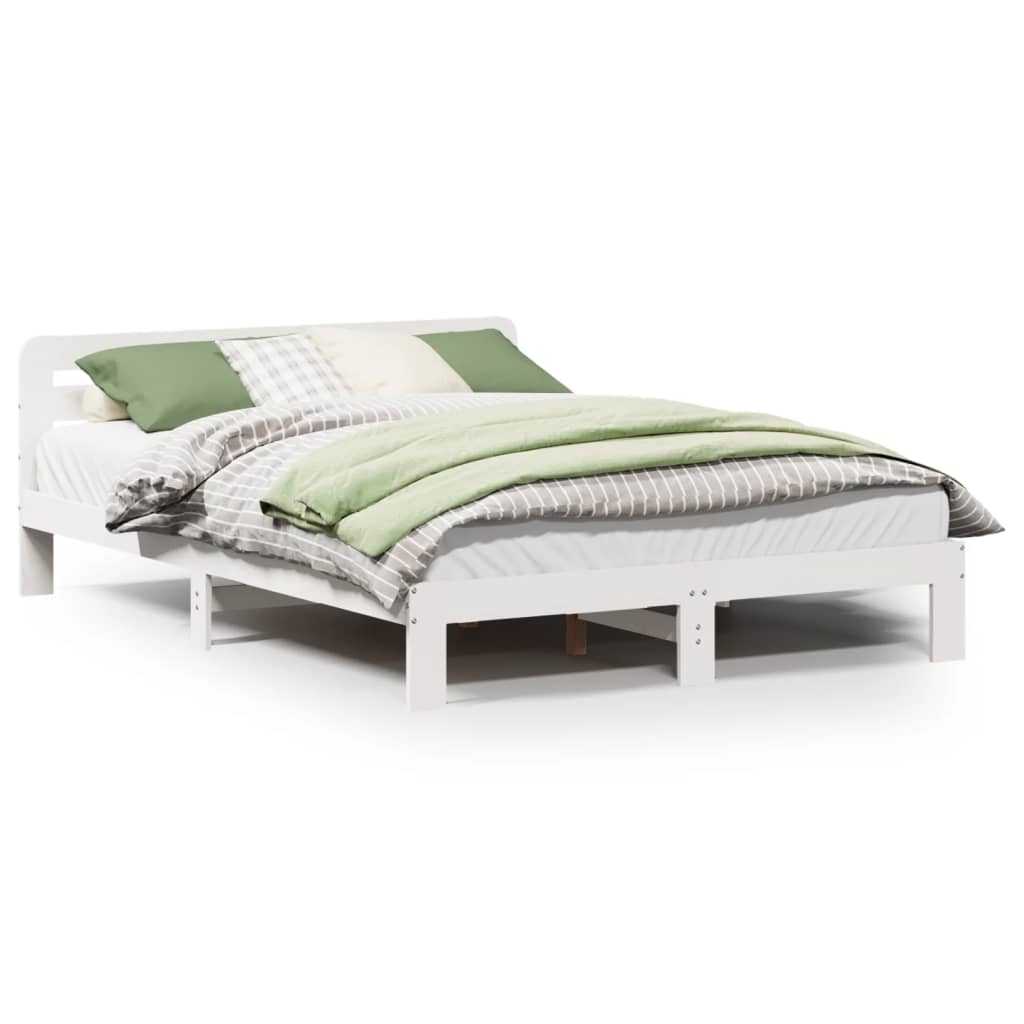 Bedframe zonder matras massief grenenhout wit 160x200 cm is nu te koop bij PeponiXL, paradijselijk wonen!