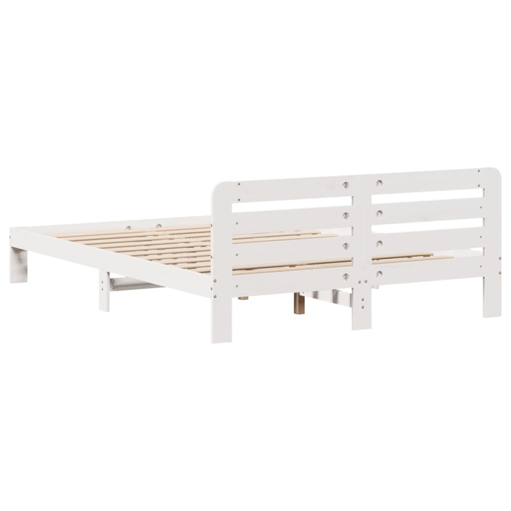 Bedframe zonder matras massief grenenhout wit 160x200 cm is nu te koop bij PeponiXL, paradijselijk wonen!