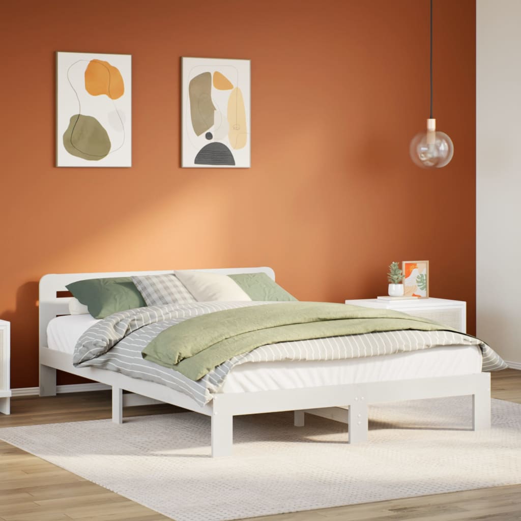 Bedframe zonder matras massief grenenhout wit 160x200 cm is nu te koop bij PeponiXL, paradijselijk wonen!