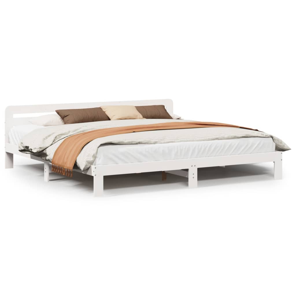 Bedframe zonder matras massief grenenhout wit 180x200 cm is nu te koop bij PeponiXL, paradijselijk wonen!
