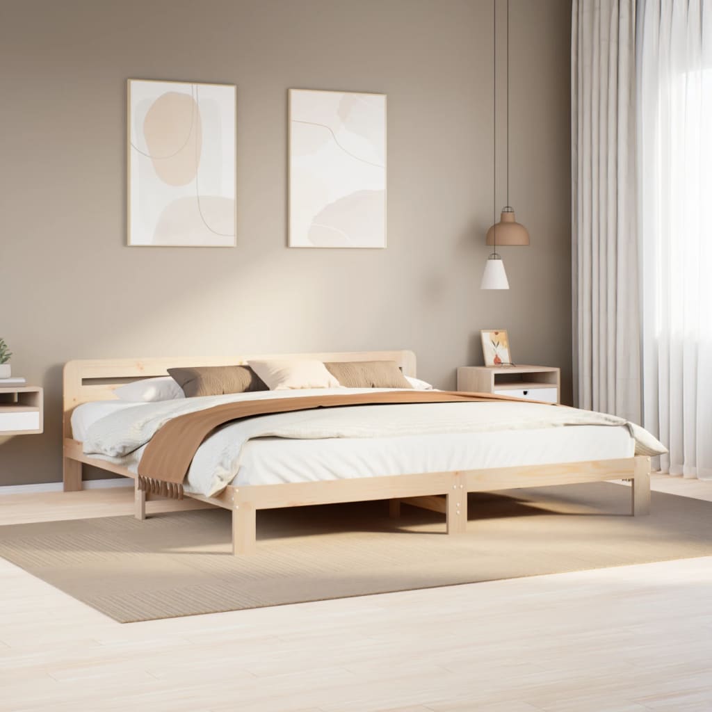 Bedframe zonder matras massief grenenhout 200x200 cm is nu te koop bij PeponiXL, paradijselijk wonen!