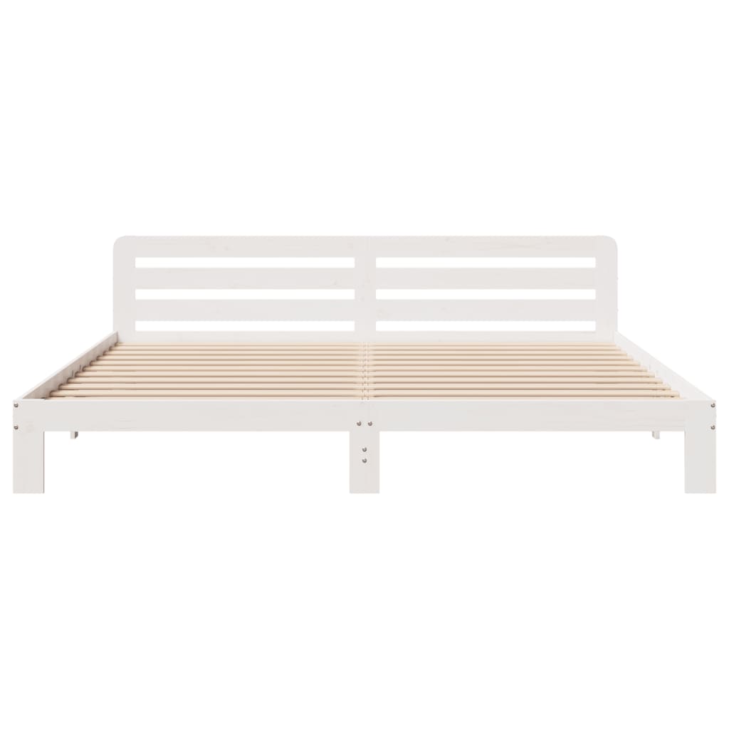 Bedframe zonder matras massief grenenhout wit 200x200 cm is nu te koop bij PeponiXL, paradijselijk wonen!