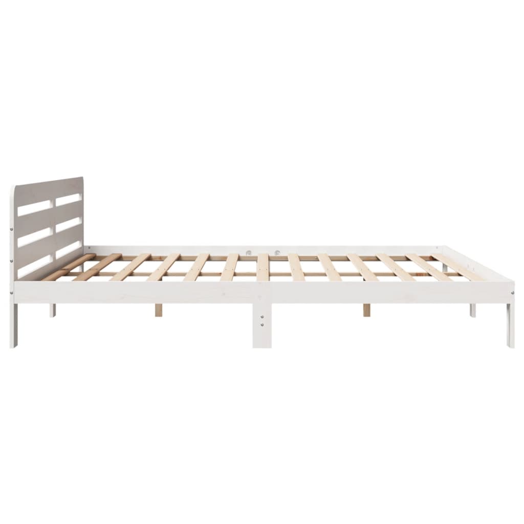 Bedframe zonder matras massief grenenhout wit 200x200 cm is nu te koop bij PeponiXL, paradijselijk wonen!