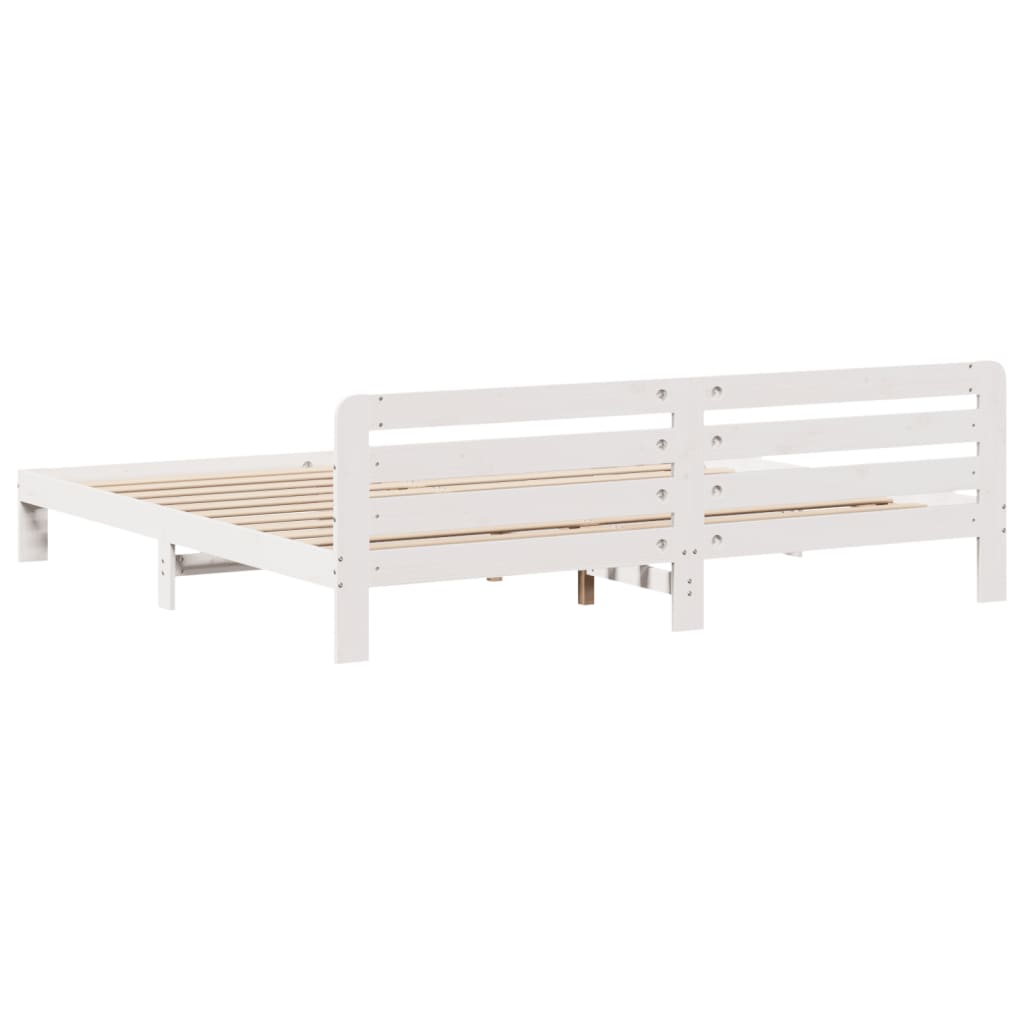 Bedframe zonder matras massief grenenhout wit 200x200 cm is nu te koop bij PeponiXL, paradijselijk wonen!