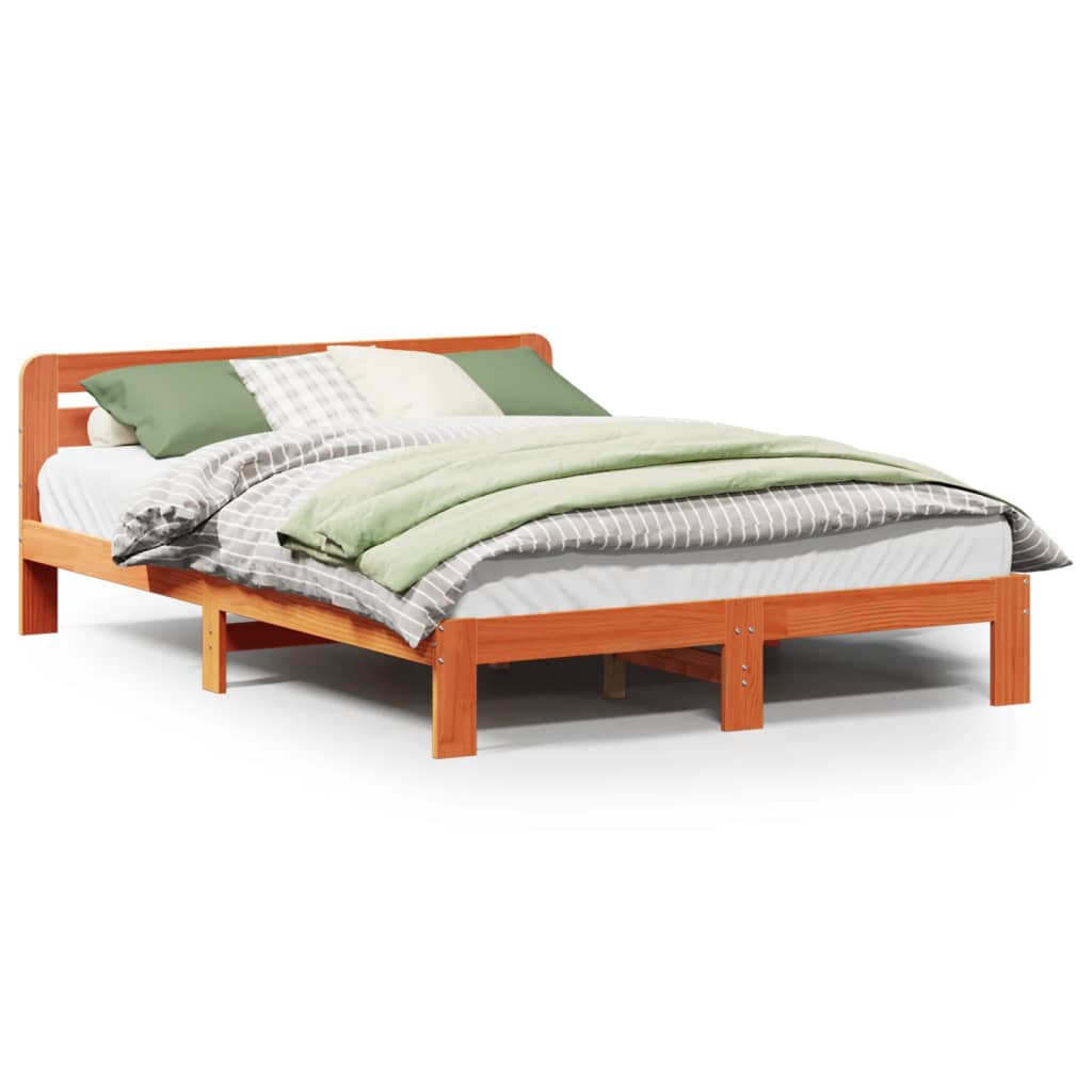Bedframe zonder matras massief grenenhout wasbruin 120x190 cm is nu te koop bij PeponiXL, paradijselijk wonen!