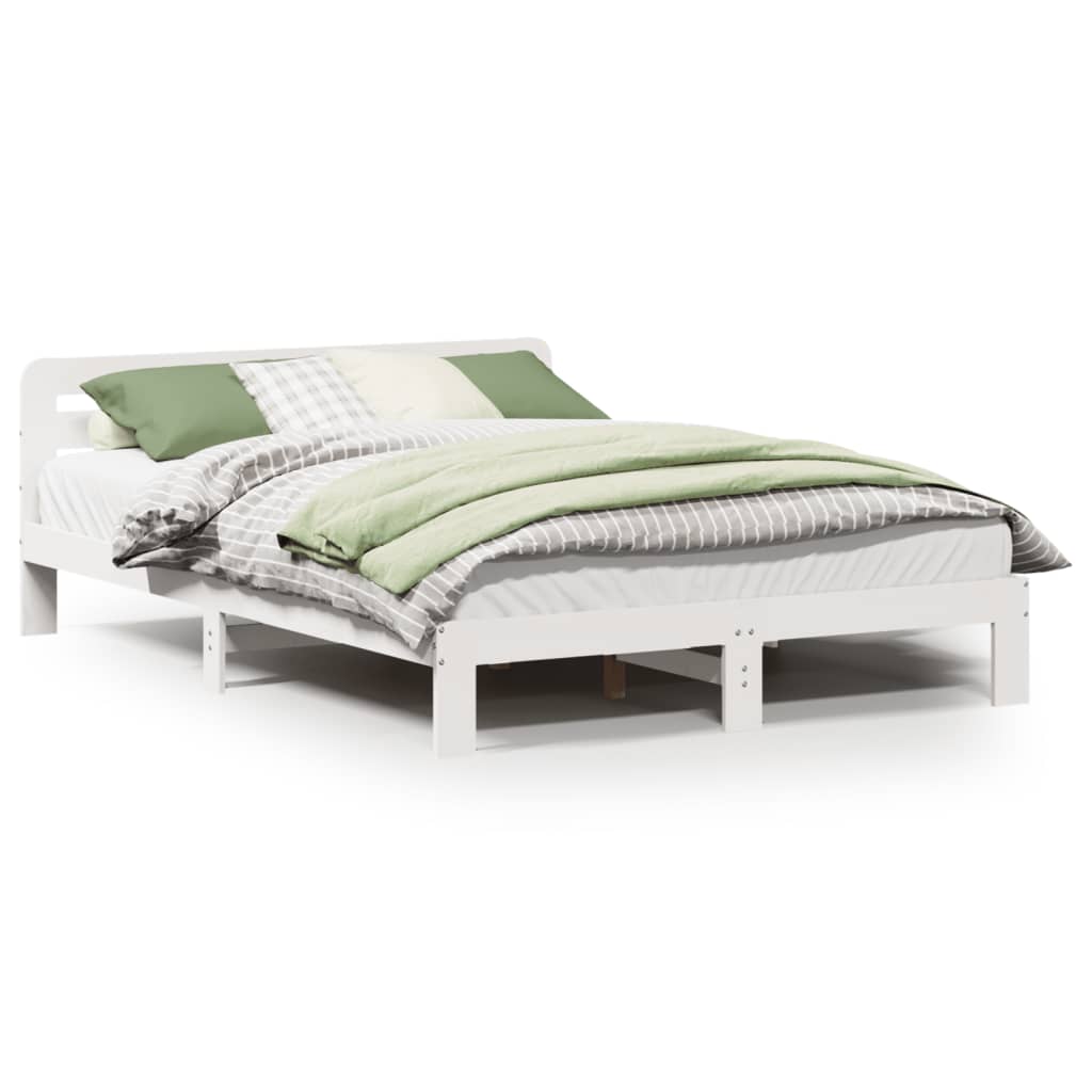 Bedframe zonder matras massief grenenhout wit 135x190 cm is nu te koop bij PeponiXL, paradijselijk wonen!