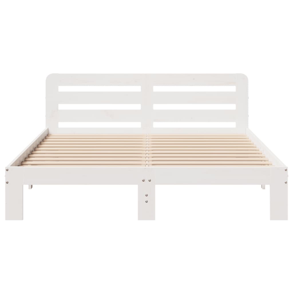 Bedframe zonder matras massief grenenhout wit 135x190 cm is nu te koop bij PeponiXL, paradijselijk wonen!