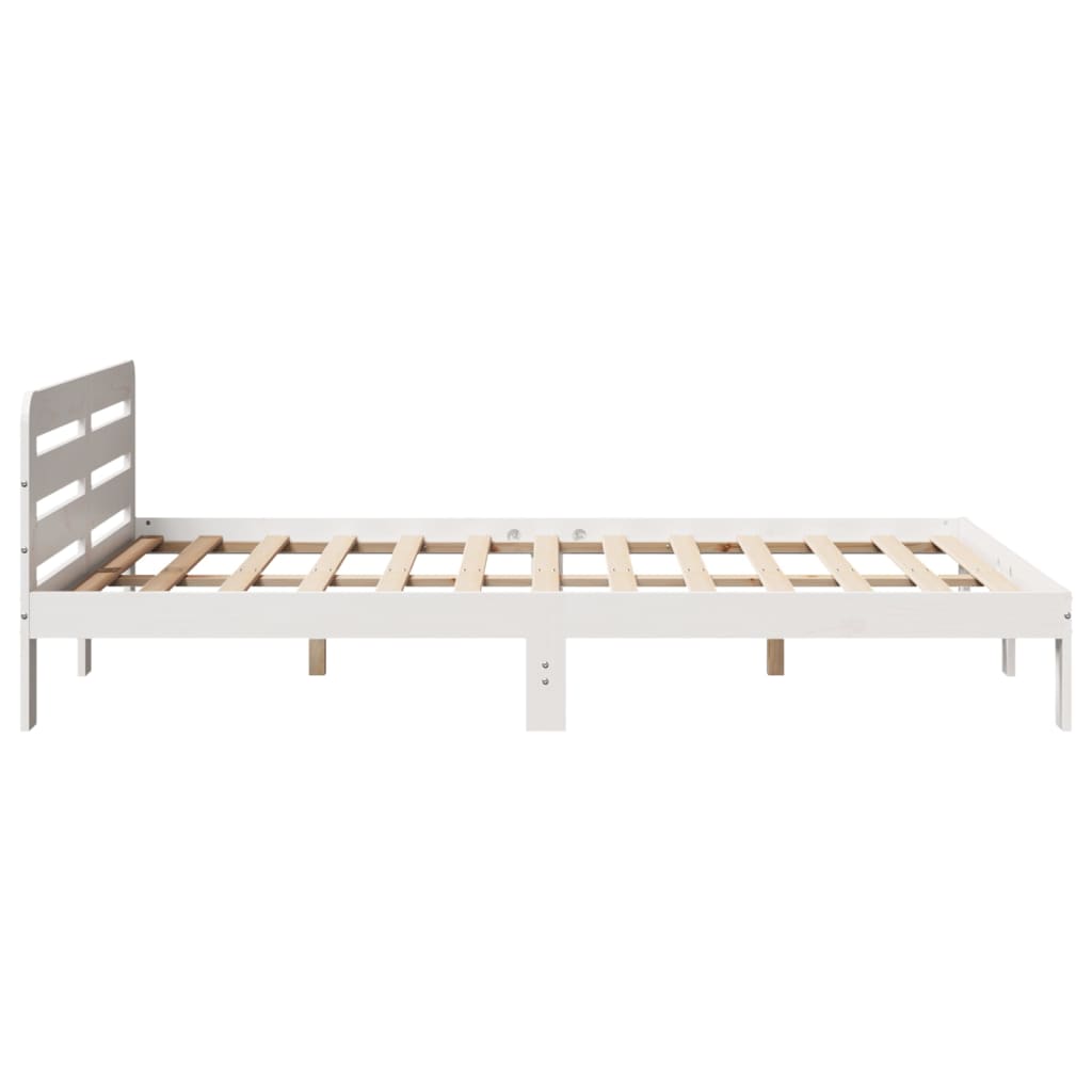 Bedframe zonder matras massief grenenhout wit 135x190 cm is nu te koop bij PeponiXL, paradijselijk wonen!