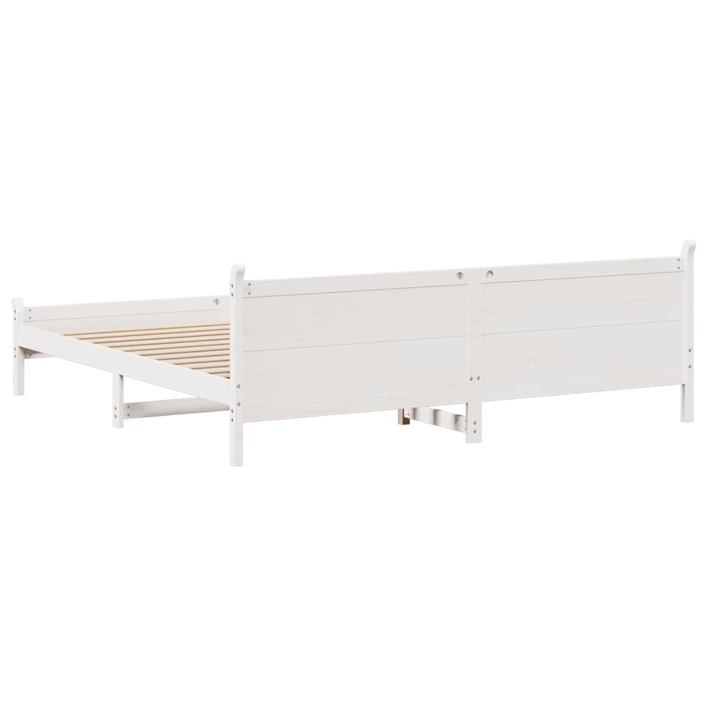Bedframe zonder matras massief grenenhout wit 180x200 cm is nu te koop bij PeponiXL, paradijselijk wonen!