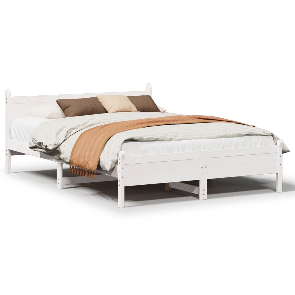Bedframe zonder matras massief grenenhout wit 160x200 cm is nu te koop bij PeponiXL, paradijselijk wonen!