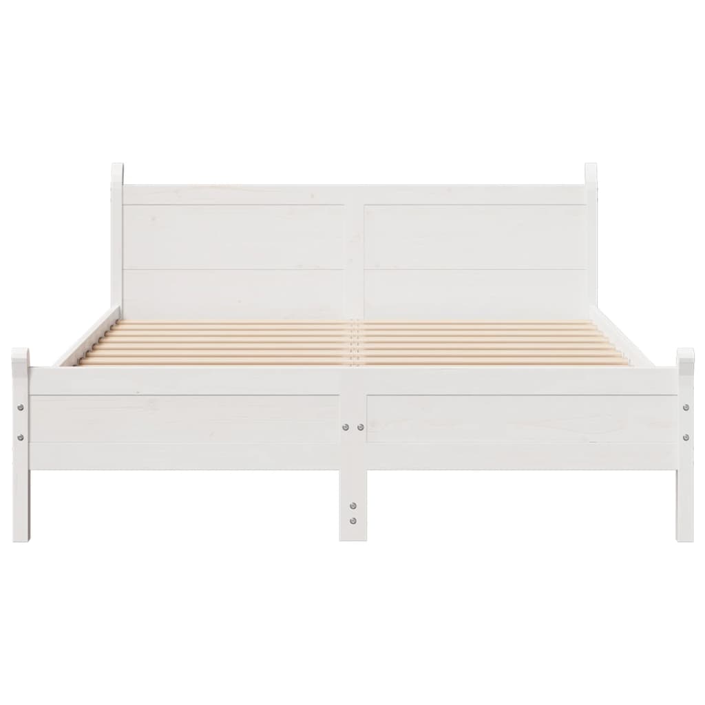 Bedframe zonder matras massief grenenhout wit 150x200 cm is nu te koop bij PeponiXL, paradijselijk wonen!