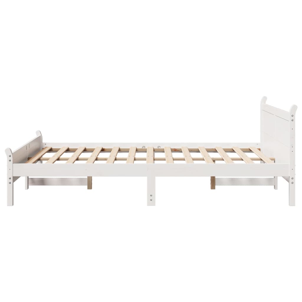 Bedframe zonder matras massief grenenhout wit 150x200 cm is nu te koop bij PeponiXL, paradijselijk wonen!