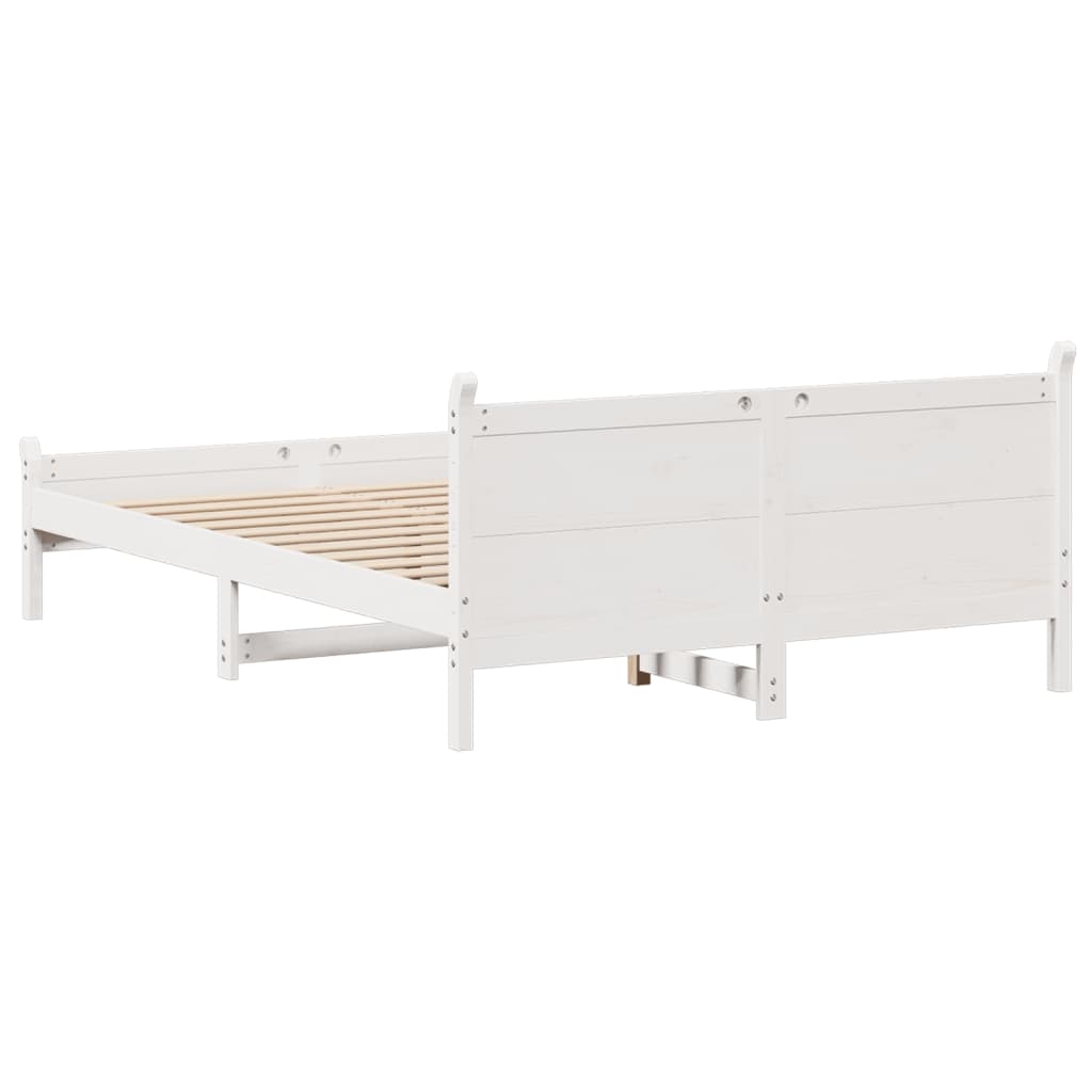 Bedframe zonder matras massief grenenhout wit 150x200 cm is nu te koop bij PeponiXL, paradijselijk wonen!