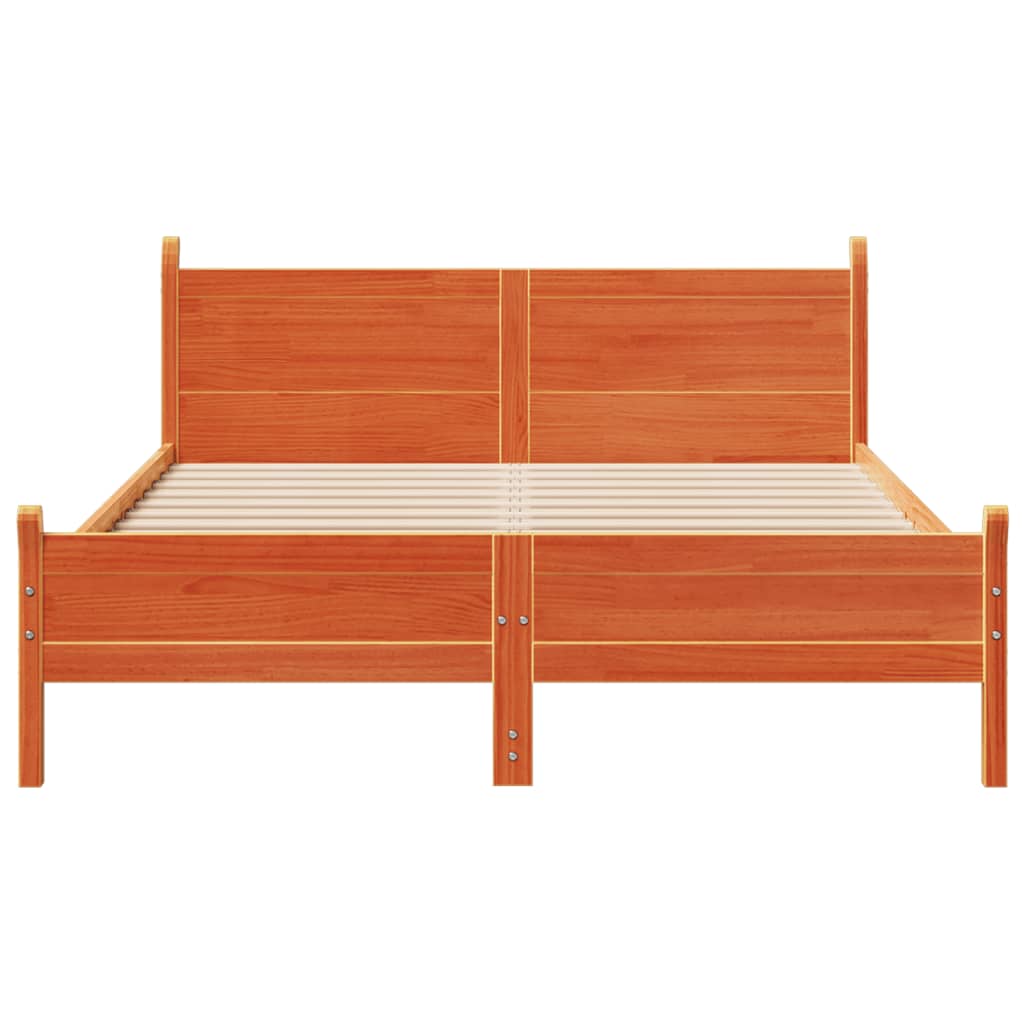 Bedframe zonder matras massief grenenhout wasbruin 150x200 cm is nu te koop bij PeponiXL, paradijselijk wonen!