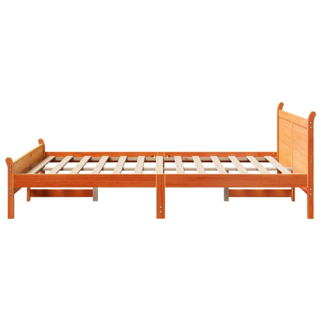 Bedframe zonder matras massief grenenhout wasbruin 150x200 cm is nu te koop bij PeponiXL, paradijselijk wonen!