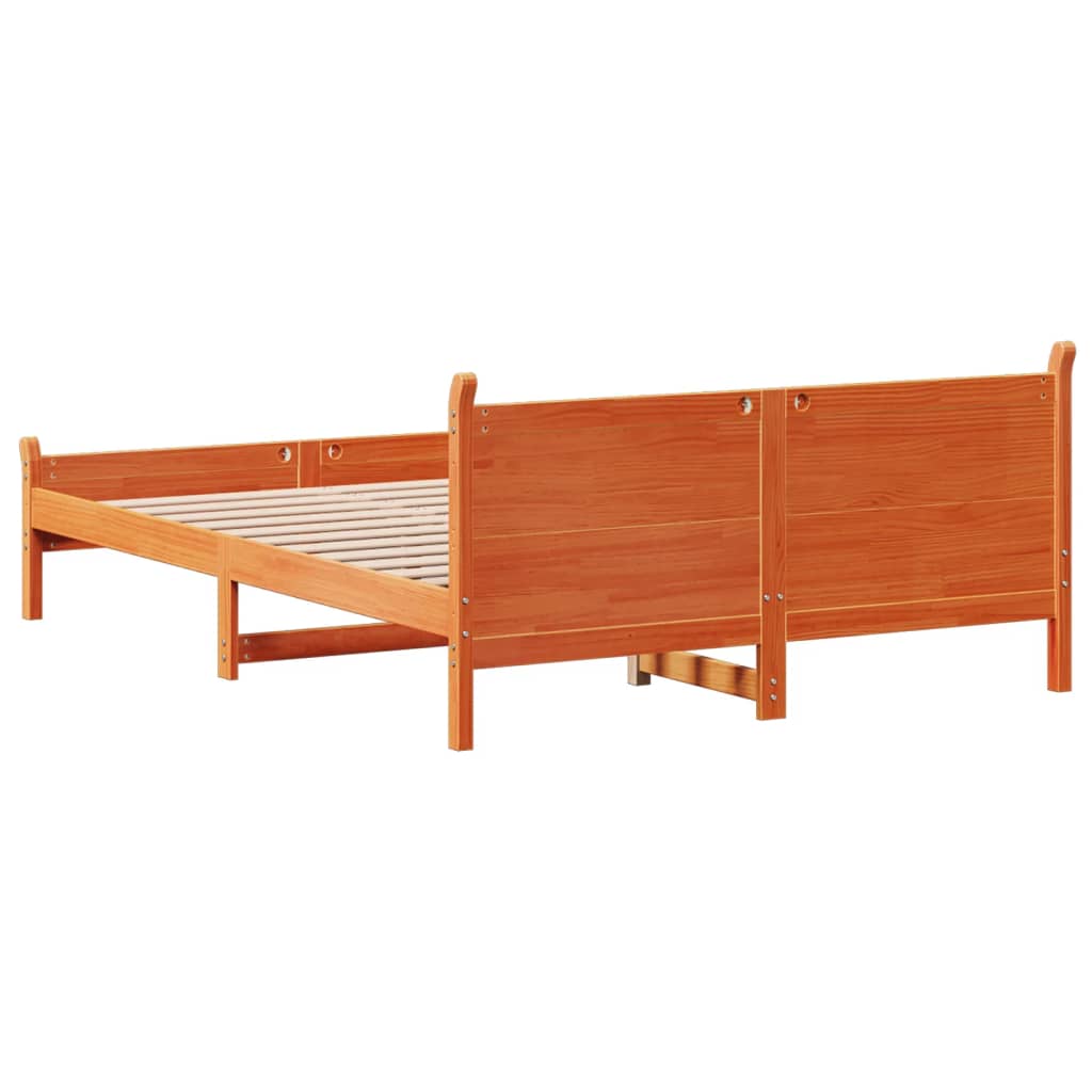 Bedframe zonder matras massief grenenhout wasbruin 150x200 cm is nu te koop bij PeponiXL, paradijselijk wonen!