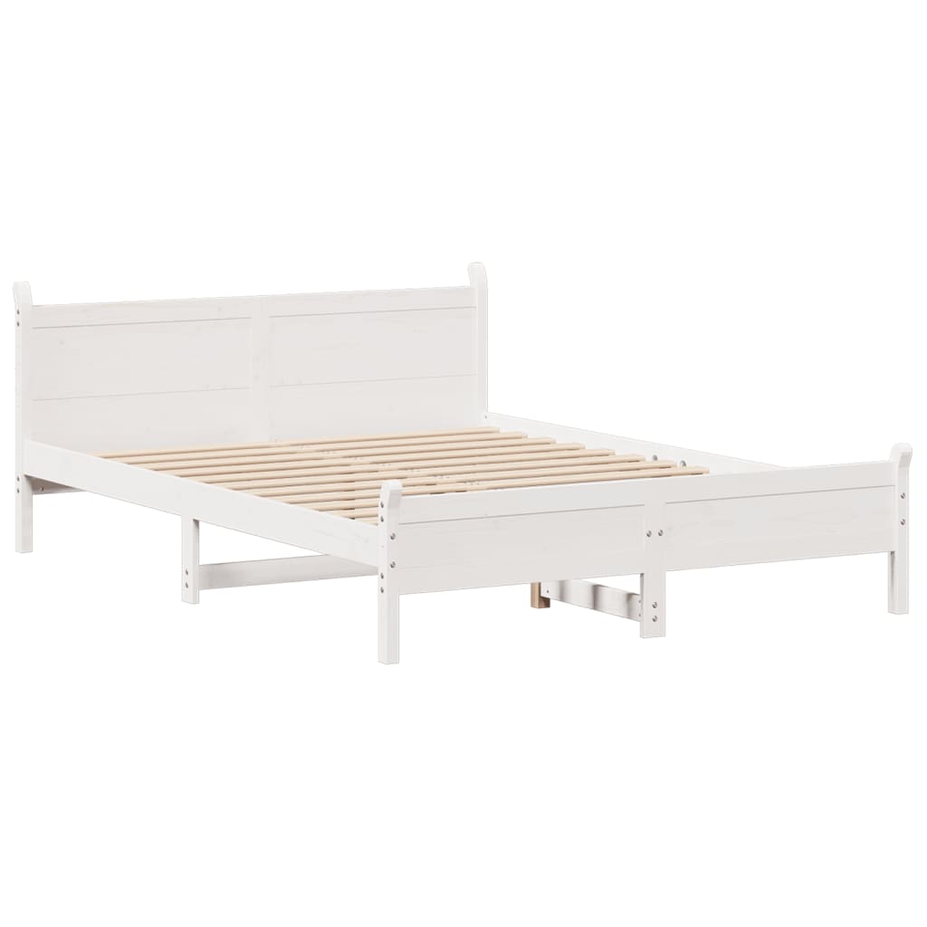 Bedframe zonder matras massief grenenhout wit 140x200 cm is nu te koop bij PeponiXL, paradijselijk wonen!