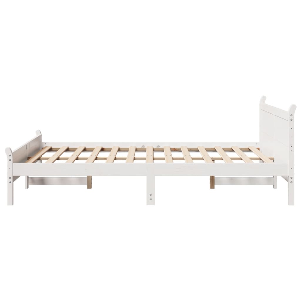 Bedframe zonder matras massief grenenhout wit 140x200 cm is nu te koop bij PeponiXL, paradijselijk wonen!