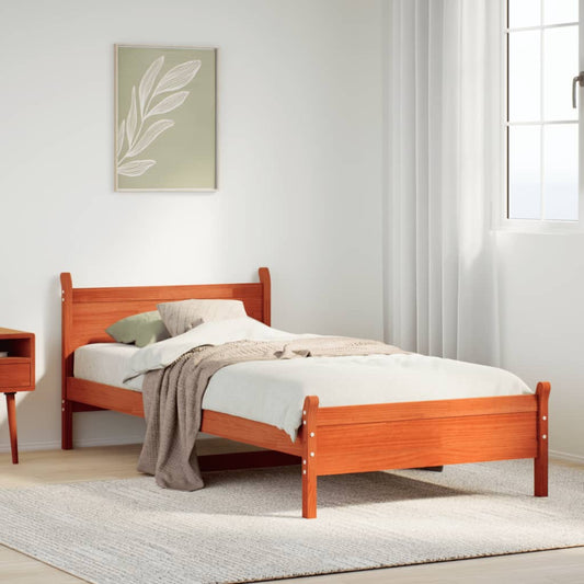 Bedframe zonder matras massief grenenhout wasbruin 100x200 cm is nu te koop bij PeponiXL, paradijselijk wonen!