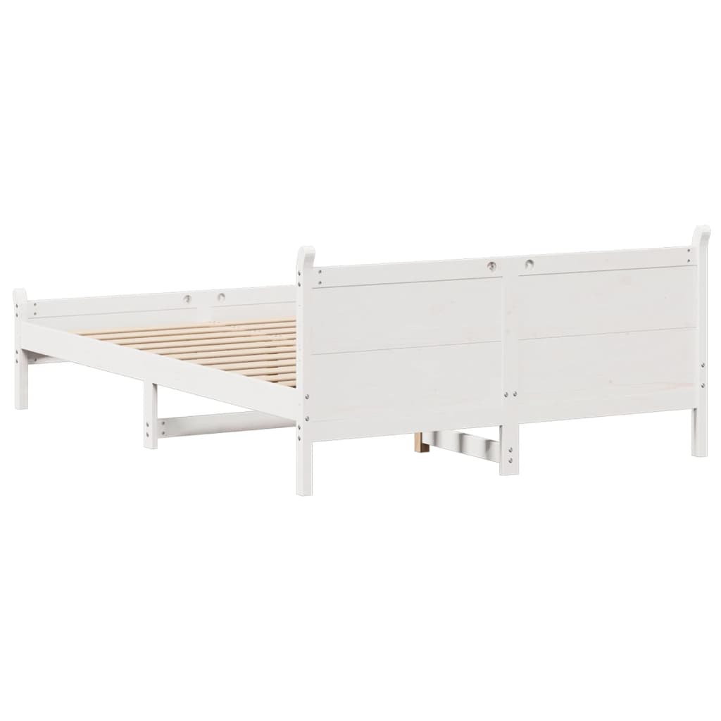 Bedframe zonder matras massief grenenhout wit 140x190 cm is nu te koop bij PeponiXL, paradijselijk wonen!