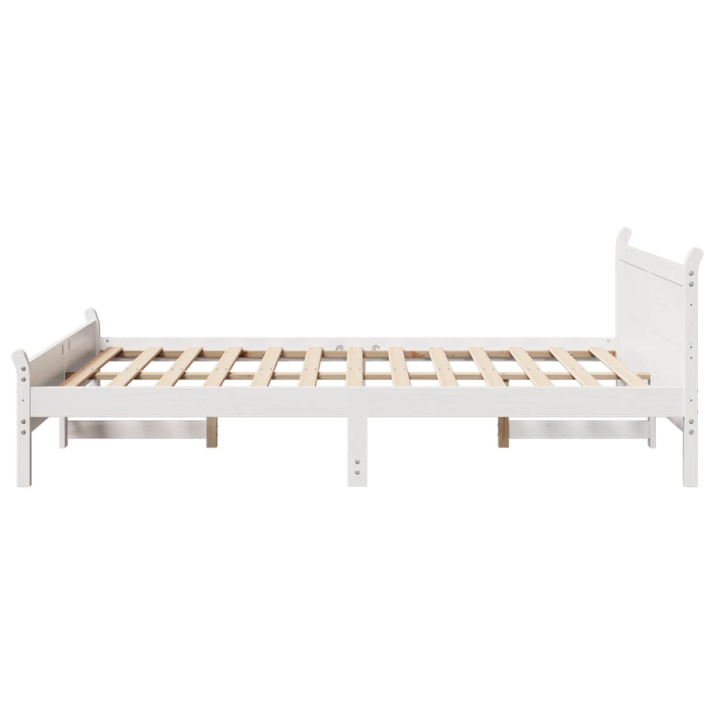 Bedframe zonder matras massief grenenhout wit 135x190 cm is nu te koop bij PeponiXL, paradijselijk wonen!