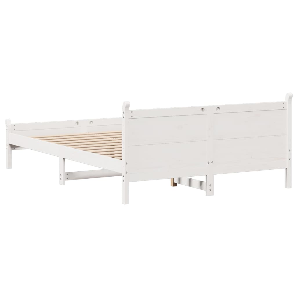 Bedframe zonder matras massief grenenhout wit 135x190 cm is nu te koop bij PeponiXL, paradijselijk wonen!