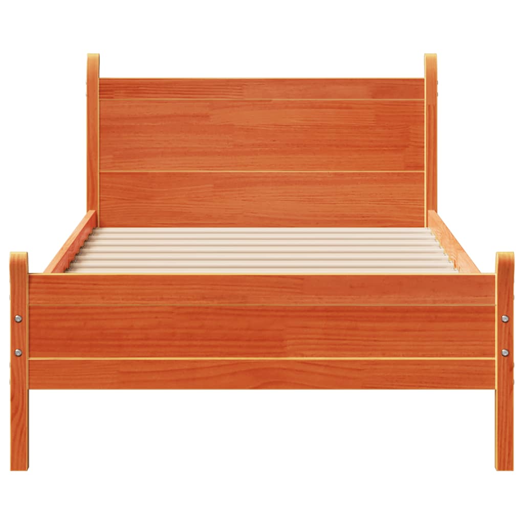 Bedframe zonder matras massief grenenhout wasbruin 75x190 cm is nu te koop bij PeponiXL, paradijselijk wonen!