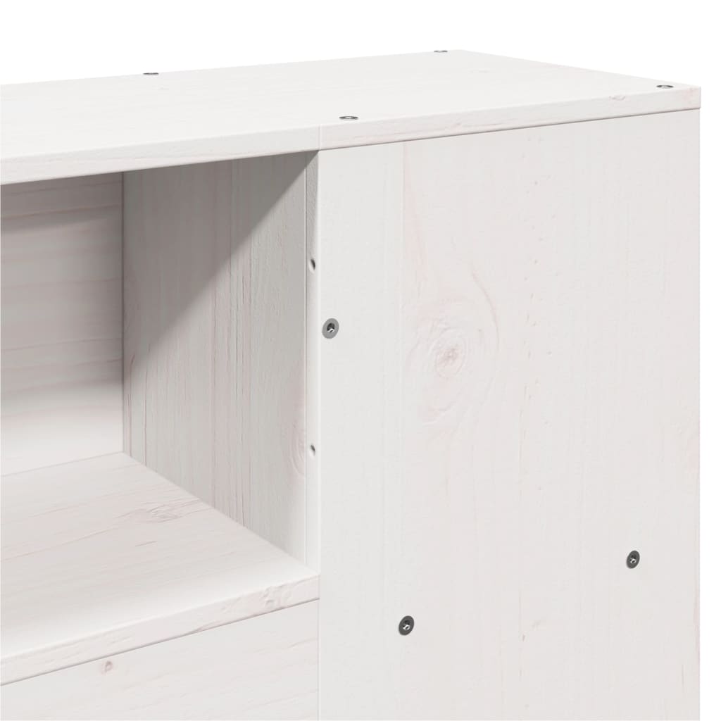 Hoofdbord met opbergruimte 160 cm massief grenenhout wit is nu te koop bij PeponiXL, paradijselijk wonen!