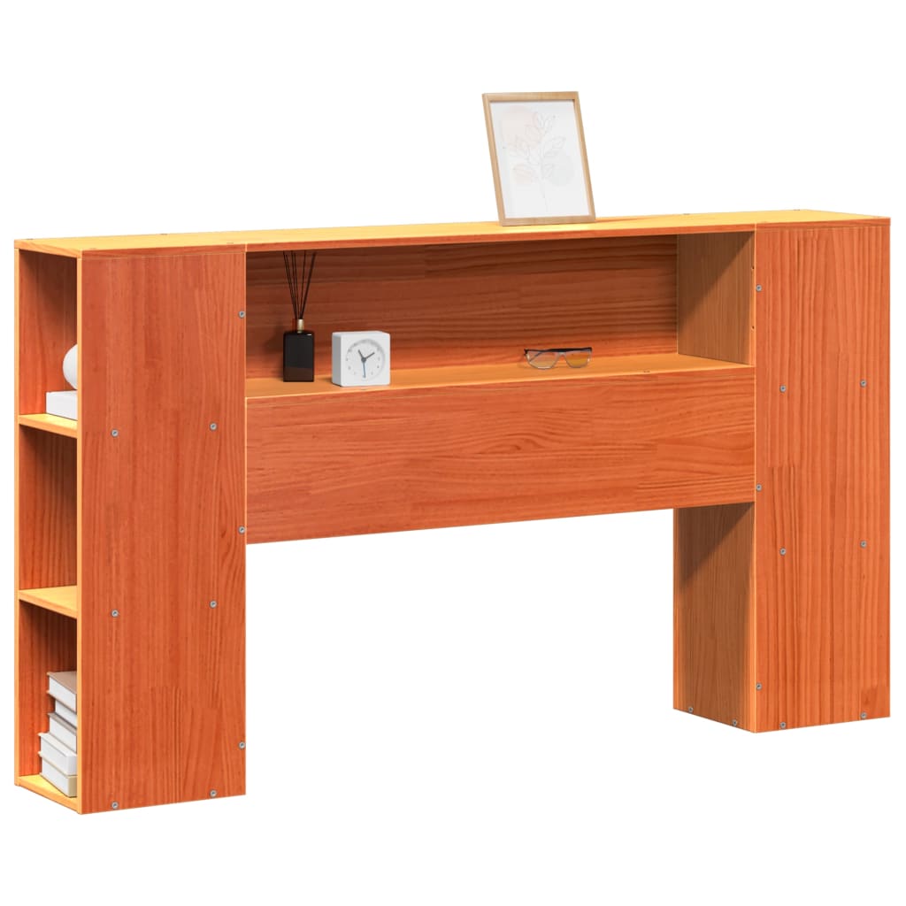 Hoofdbord met opbergruimte 135 cm massief grenenhout wasbruin is nu te koop bij PeponiXL, paradijselijk wonen!