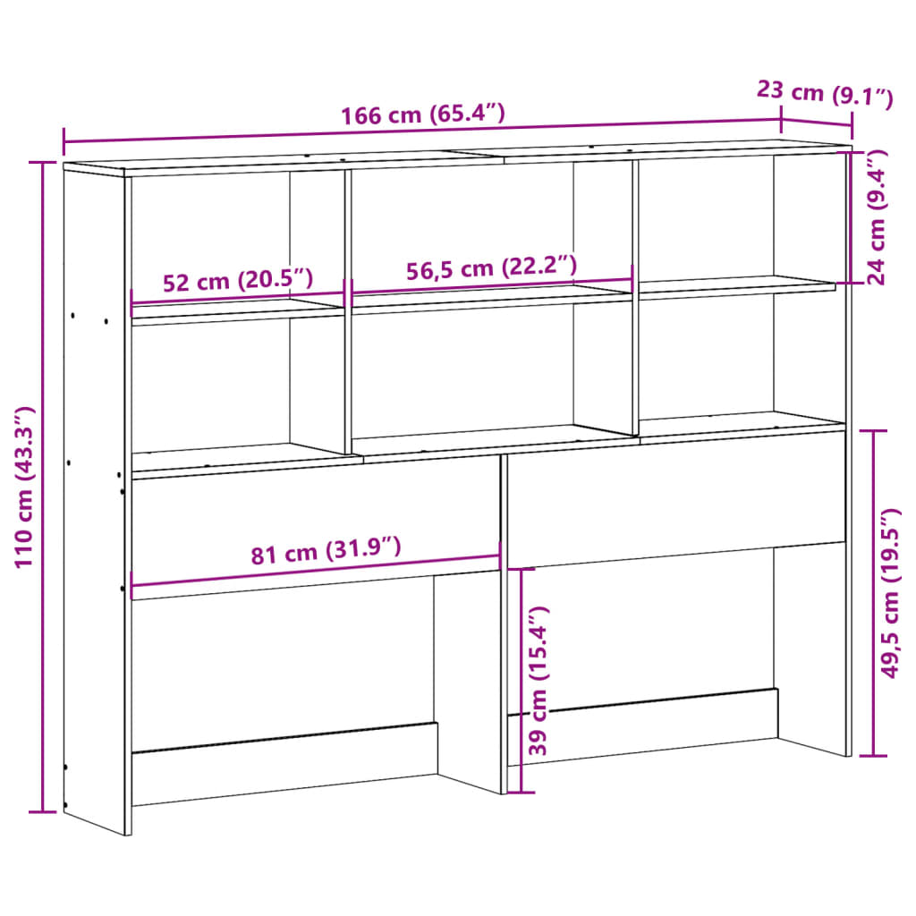 Hoofdbord met opbergruimte 160 cm massief grenenhout wasbruin is nu te koop bij PeponiXL, paradijselijk wonen!