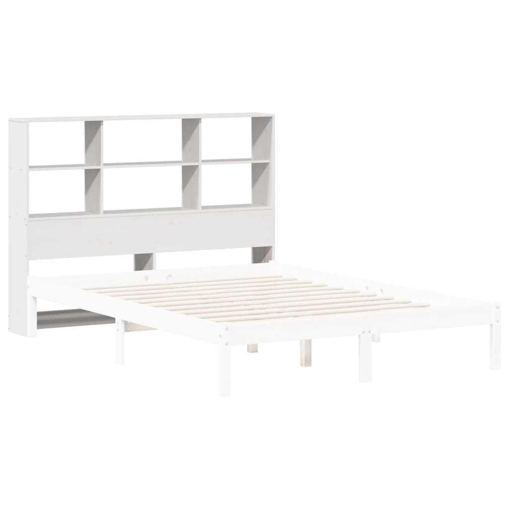 Hoofdbord met opbergruimte 140 cm massief grenenhout wit is nu te koop bij PeponiXL, paradijselijk wonen!