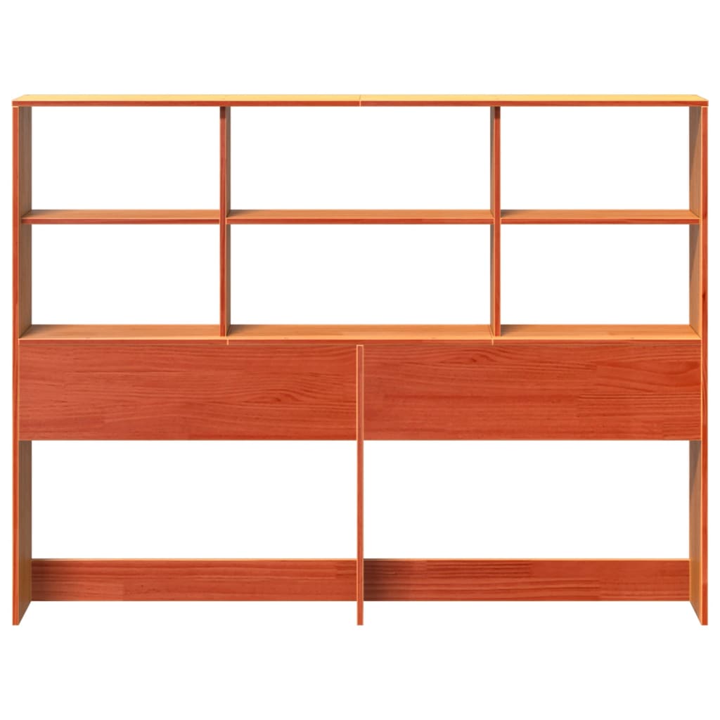 Hoofdbord met opbergruimte 120 cm massief grenenhout wasbruin is nu te koop bij PeponiXL, paradijselijk wonen!