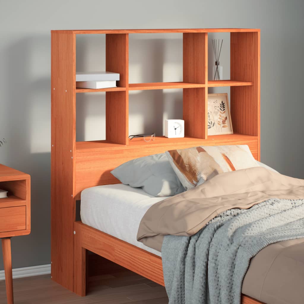 Hoofdbord met opbergruimte 100 cm massief grenenhout wasbruin is nu te koop bij PeponiXL, paradijselijk wonen!