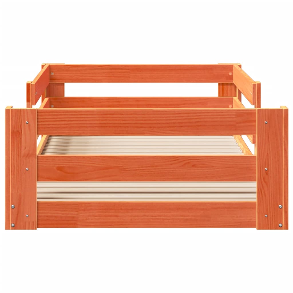 Bedframe zonder matras massief grenenhout wasbruin 100x200 cm is nu te koop bij PeponiXL, paradijselijk wonen!