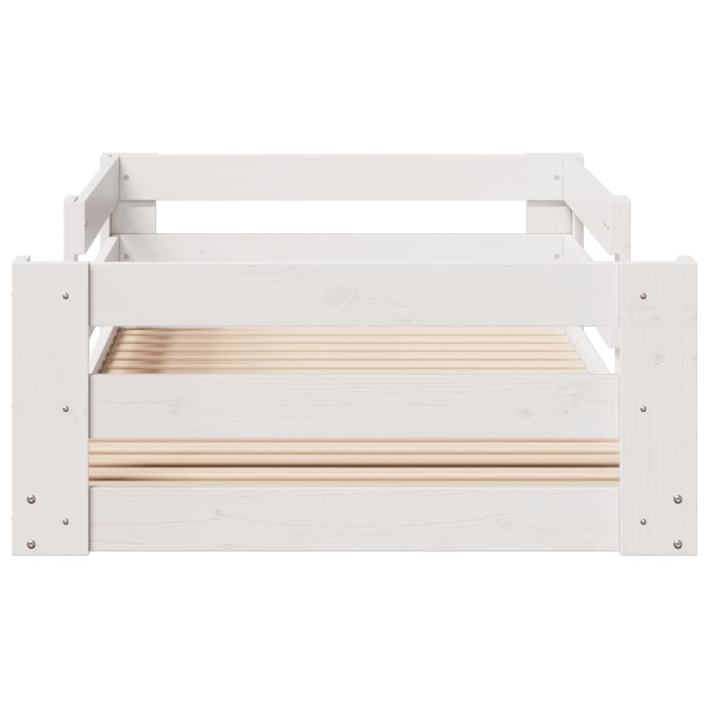 Bedframe zonder matras massief grenenhout wit 70x140 cm is nu te koop bij PeponiXL, paradijselijk wonen!