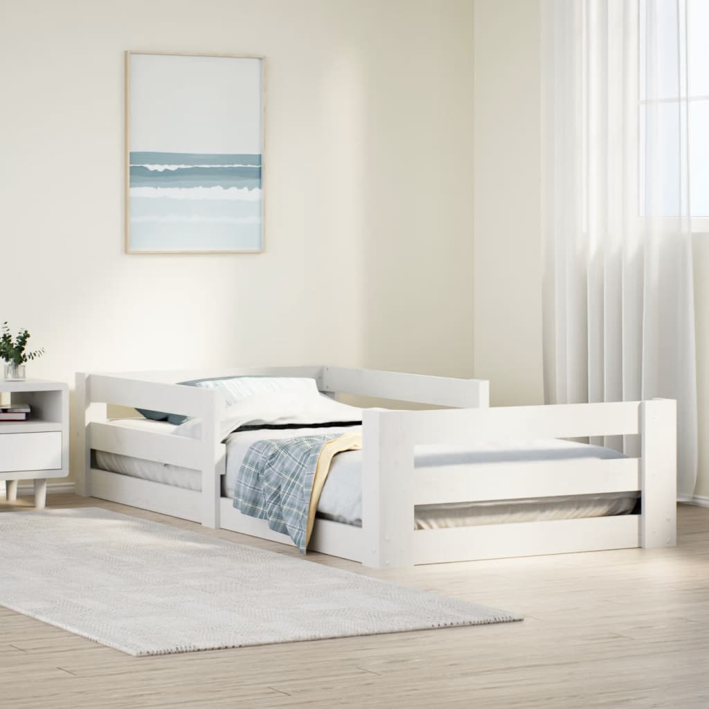 Bedframe zonder matras massief grenenhout wit 70x140 cm is nu te koop bij PeponiXL, paradijselijk wonen!