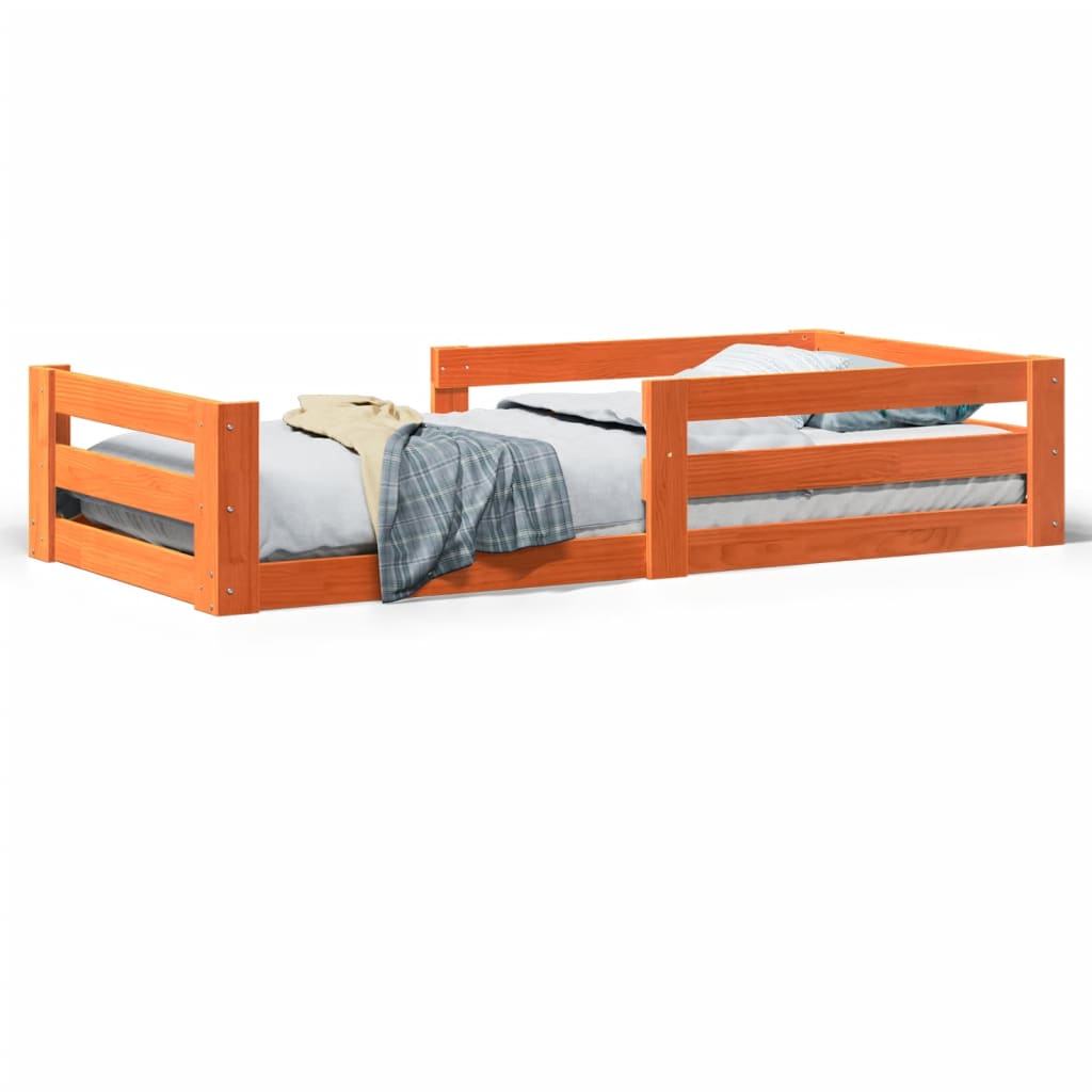 Bedframe zonder matras massief grenenhout wasbruin 70x140 cm is nu te koop bij PeponiXL, paradijselijk wonen!