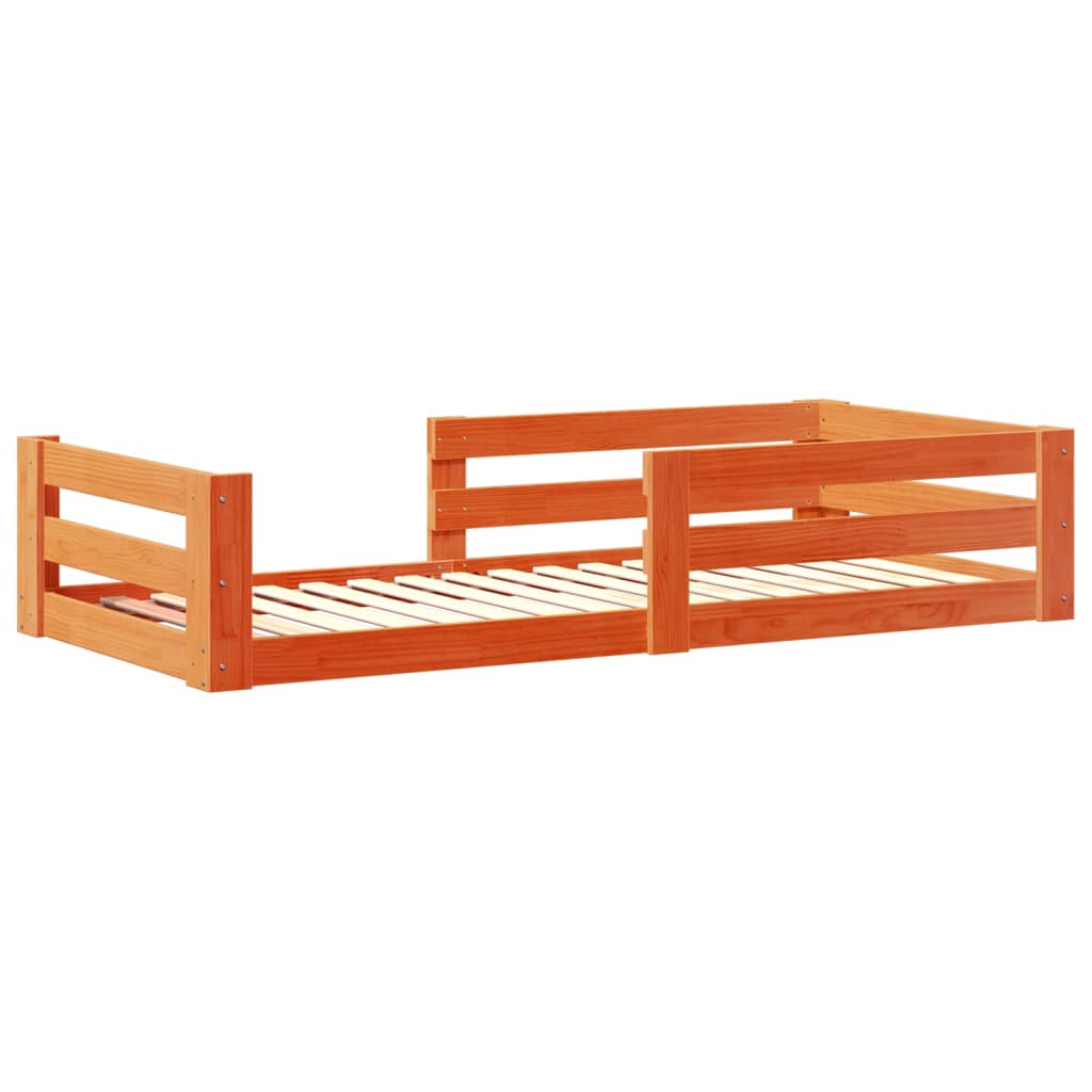 Bedframe zonder matras massief grenenhout wasbruin 70x140 cm is nu te koop bij PeponiXL, paradijselijk wonen!