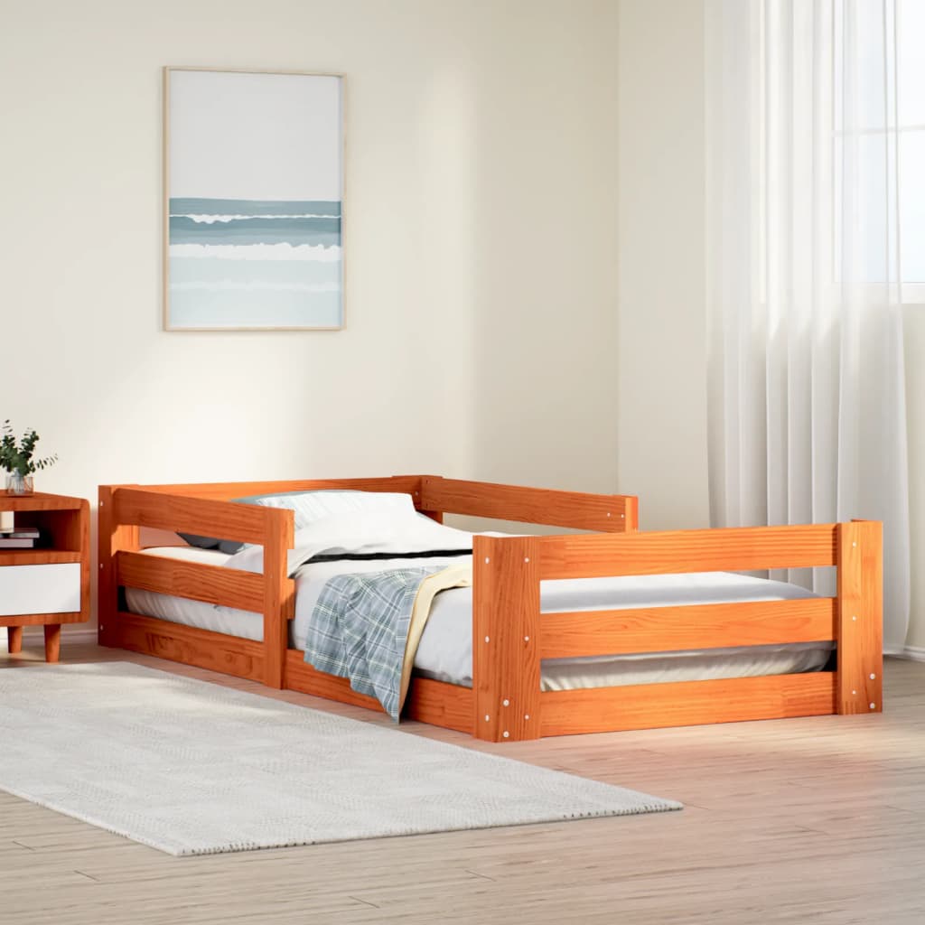 Bedframe zonder matras massief grenenhout wasbruin 70x140 cm is nu te koop bij PeponiXL, paradijselijk wonen!