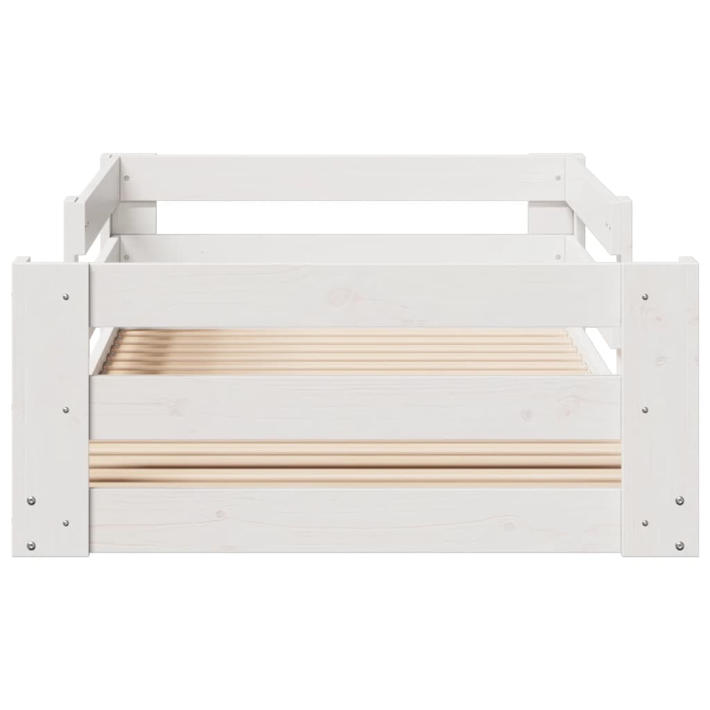 Bedframe zonder matras 80x160 cm massief grenenhout wit is nu te koop bij PeponiXL, paradijselijk wonen!